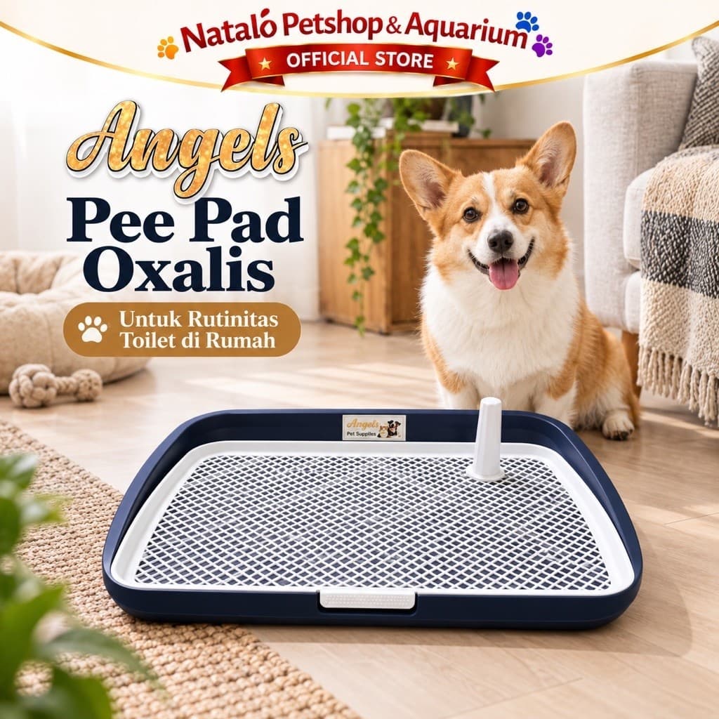 Angels PEE PAD OXALIS - Tempat Pipis Anjing Dog Puppy Training 65x50cm dengan Corong Mudah Dibersihkan & Kaki Tetap Kering - gambar 5