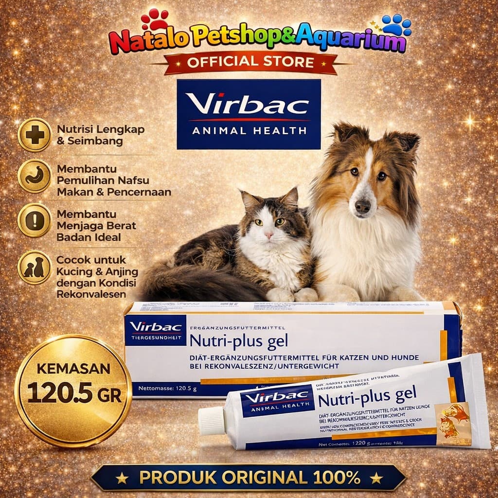 Nutri-plus Gel 120.5GR Nutrition - Virbac Nutri Plus Gel Vitamin / Suplemen / Anjing / Kucing / Hewan ORIGINAL - gambar 1