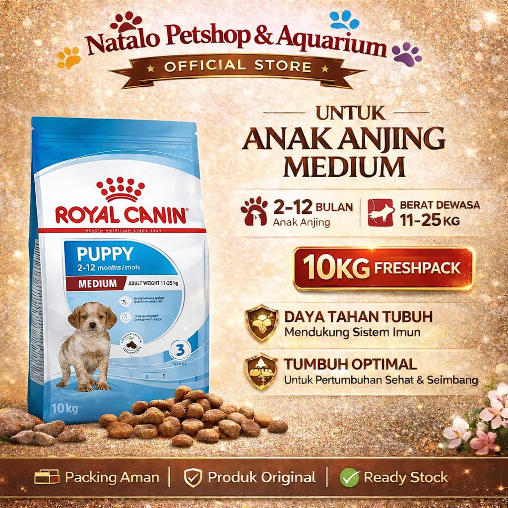 Royal Canin Medium Breed Puppy 10KG Dog Food - Makanan Anak Anjing Ras Sedang Super Premium 10 KG - gambar 1