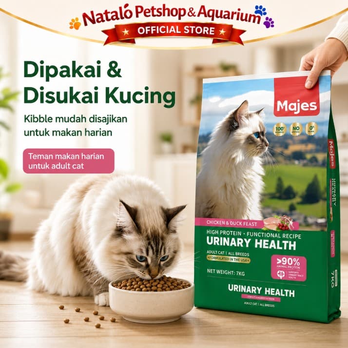 Majes High Protein Urinary Care 7kg - Premium Adult Dry Cat Food Makanan Kering Kucing untuk menjaga saluran kantung kemih sehat cegah batu ginjal susah pipis 7 kg Dewasa Functional Recipe - gambar 5
