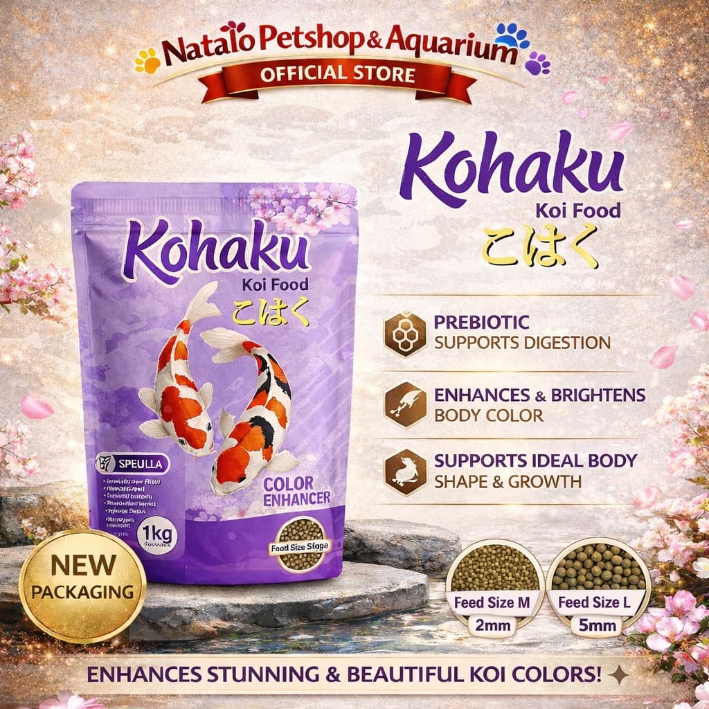Kohaku Spirulina 1 KG - Makanan Ikan Hias Koi untuk Warna Freshpack 1KG - gambar 1