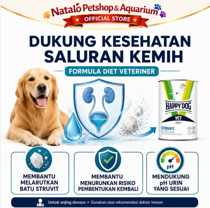 Happy Dog Struvit 400gr Kaleng Vet Urinary S/O - Makanan Basah Anjing untuk Pengobatan Saluran Kantung Kemih Susah Pipis 400 gr - gambar 2