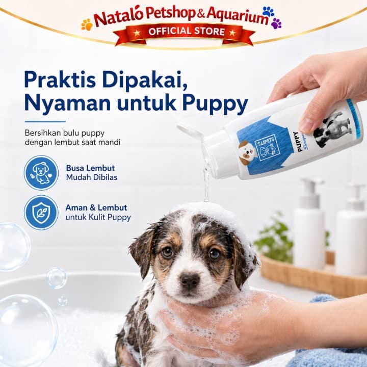 M-Pets Shampoo Dog for PUPPY 250ML - Sampo Anak Anjing / Lembut Bulu Wangi tanpa Pengawet Clean - gambar 5
