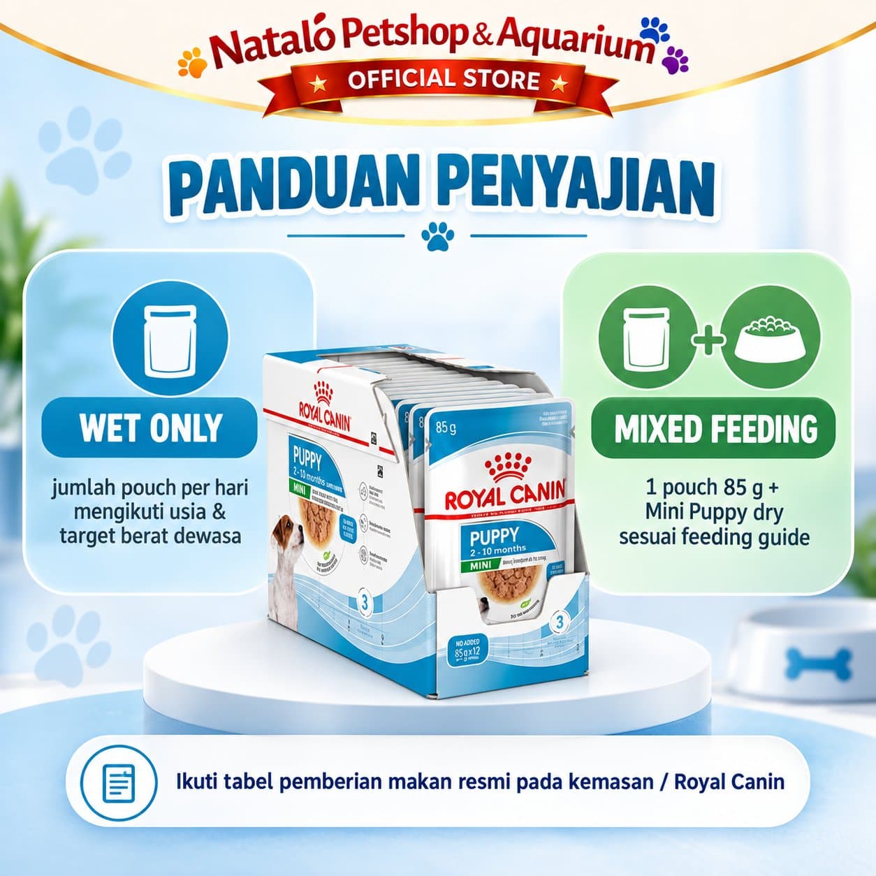 Royal Canin Mini Puppy Pouch Dog Wet Food 1 BOX isi (12pcs X 85gr) - Makanan Basah Saset Anak Anjing - gambar 4