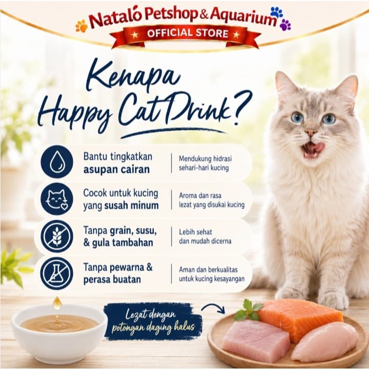 Happy Cat Drink 135ML Minkas Wet Food Kaleng Minuman Basah Kucing - gambar 3