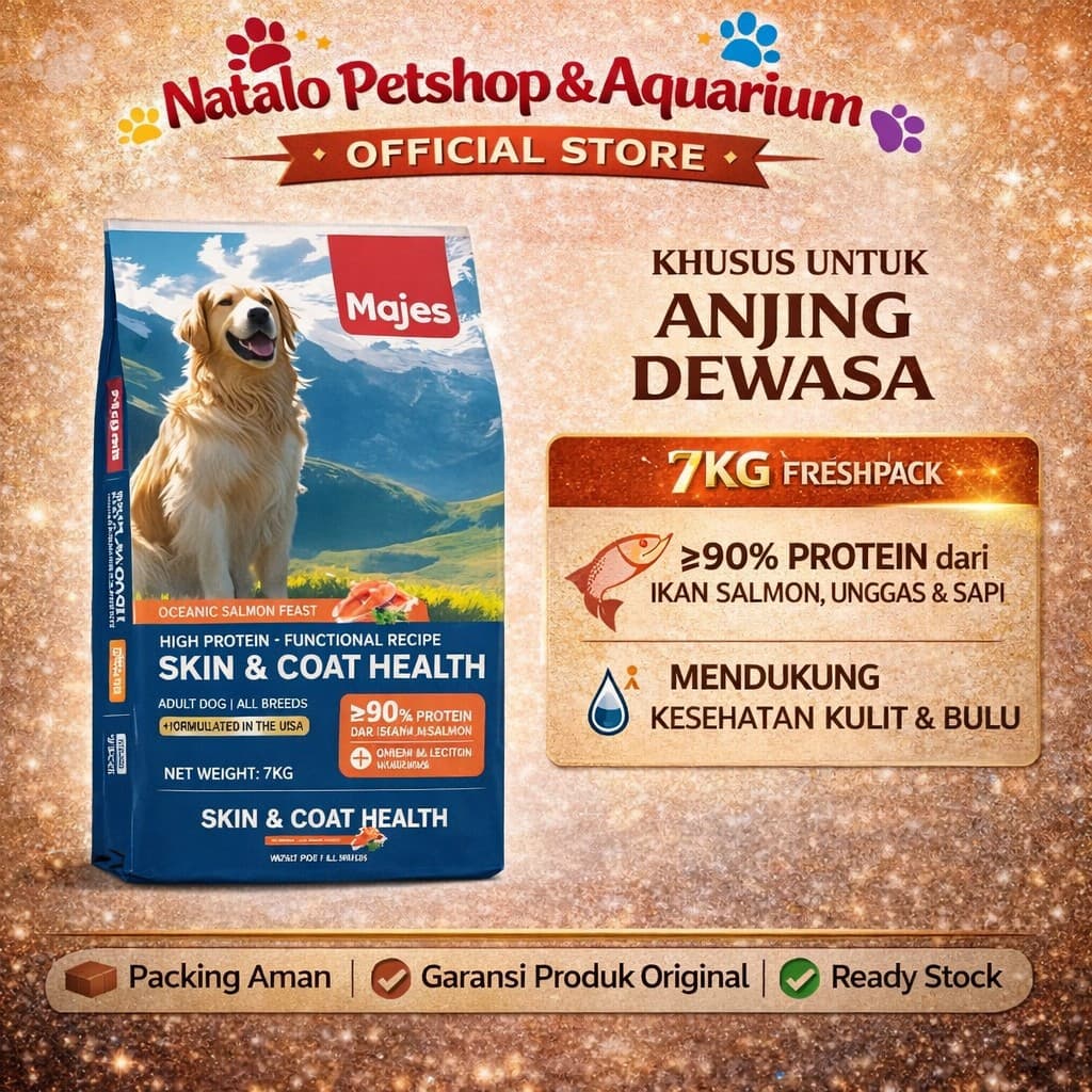 MAJES High Protein Skin & Coat Health Oceanic Salmon Feast Adult Dog Food 7 KG - Makanan Anjing Dewasa Freshpack 7KG - gambar 7