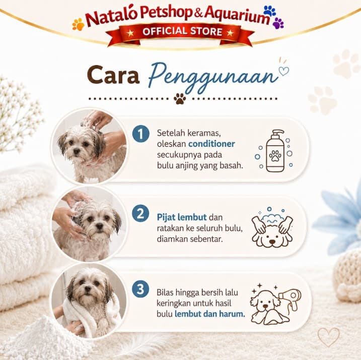 M-Pets CONDITIONER Baby Powder 250ML Gentle All Skin Type Anjing Puppy. - gambar 3