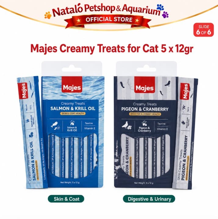 MAJES Creamy Cat Treats - Snack Makanan Basah Kucing 1pack 5x12Gr - gambar 6