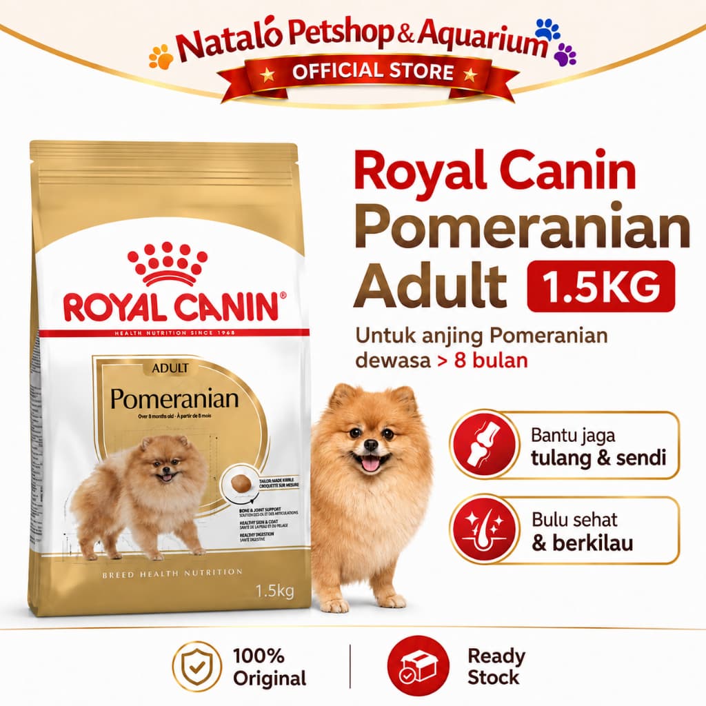 Royal Canin Pomeranian Adult 1.5KG -  Makanan Anjing Ras Kecil Pom Super Premium 1.5 KG - gambar 1