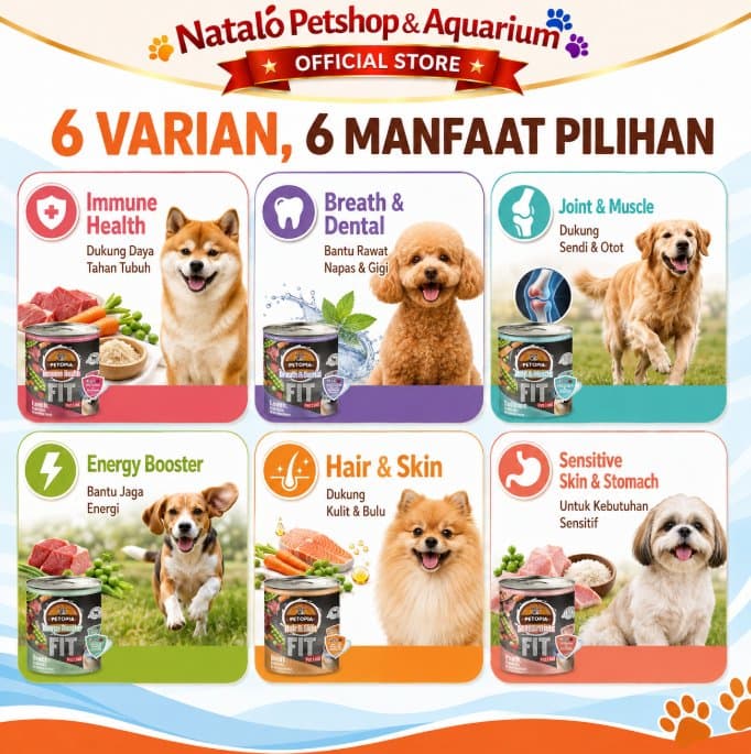 Petopia Fit per DUS isi 15 pcs x 600GR Makanan Basah Anjing Kaleng Premium Wet Dog Food Can Canned Functional Premium 600 GR Murah Grosir BOX - gambar 2