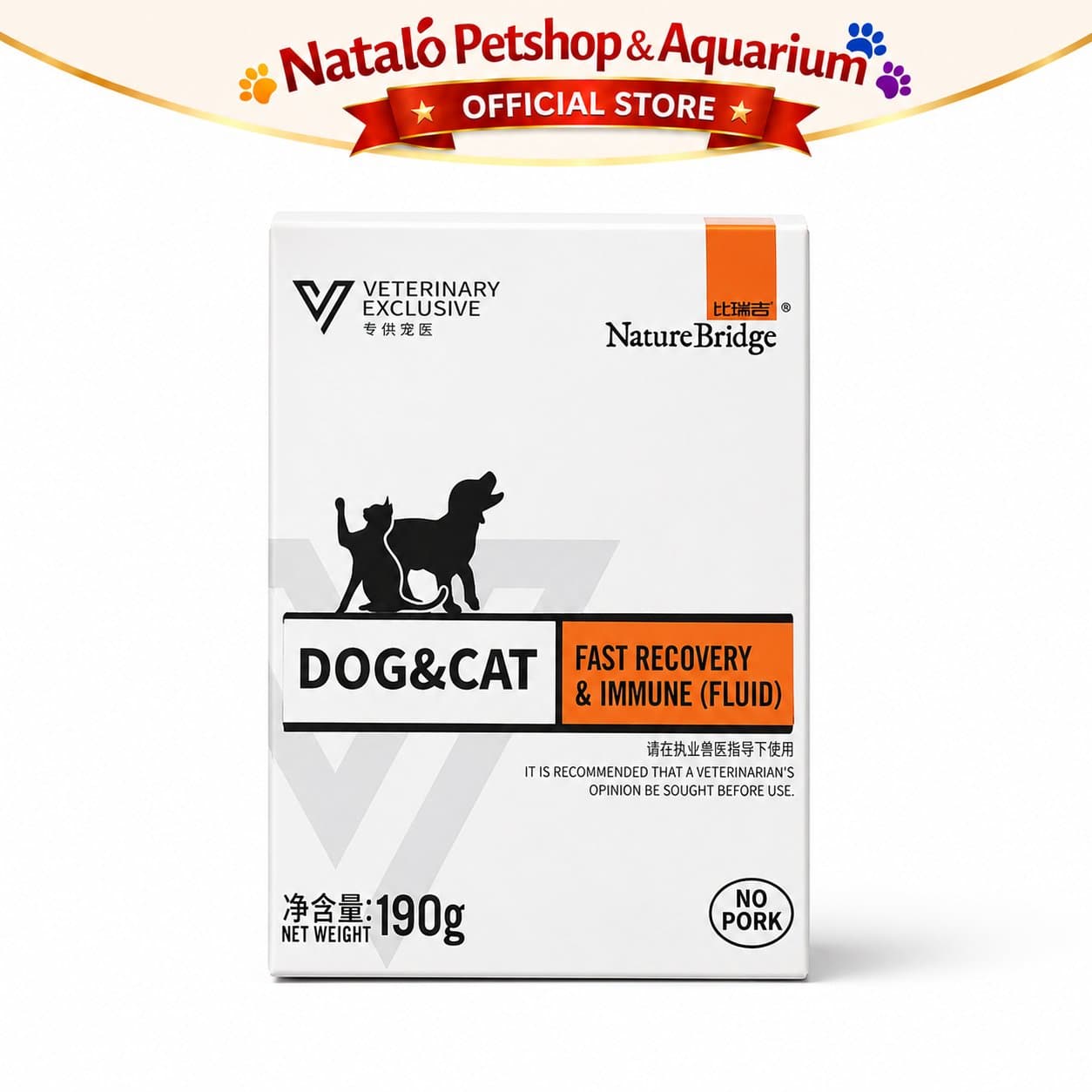 Nature Bridge Fast Recovery & Immune (Fluid) Complete Food for Dog & Cat Wet Food 190GR - Makanan Basah Anjing dan Kucing Cairan untuk Bantu Masa Pemulihan Pasca Penyembuhan dan Daya Tahan Tubuh 190 GR - gambar 6