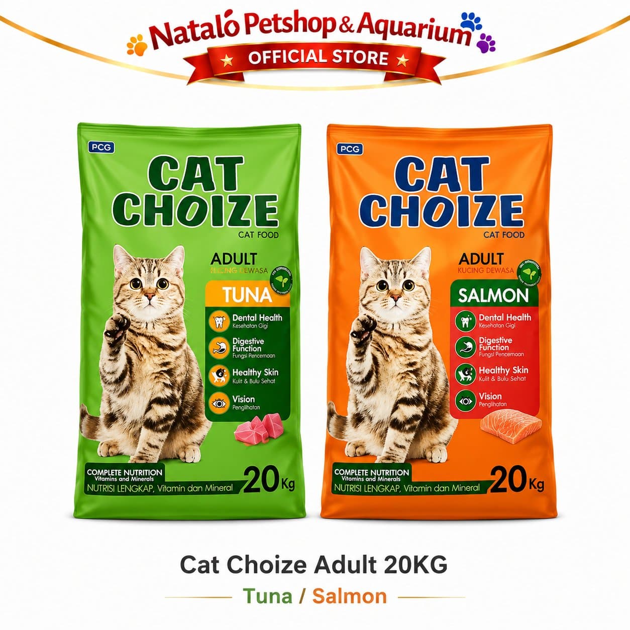 Cat Choize Adult Dry Cat Food Tuna / Salmon 20KG - Makanan Kering Kucing Dewasa Goni Sak Ekonomis Hemat Murah 20 KG - gambar 6