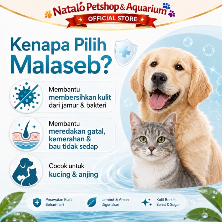 Malaseb 60ML Shampoo Anti Jamur Hewan Kucing Anjing Ampuh Premium - gambar 2