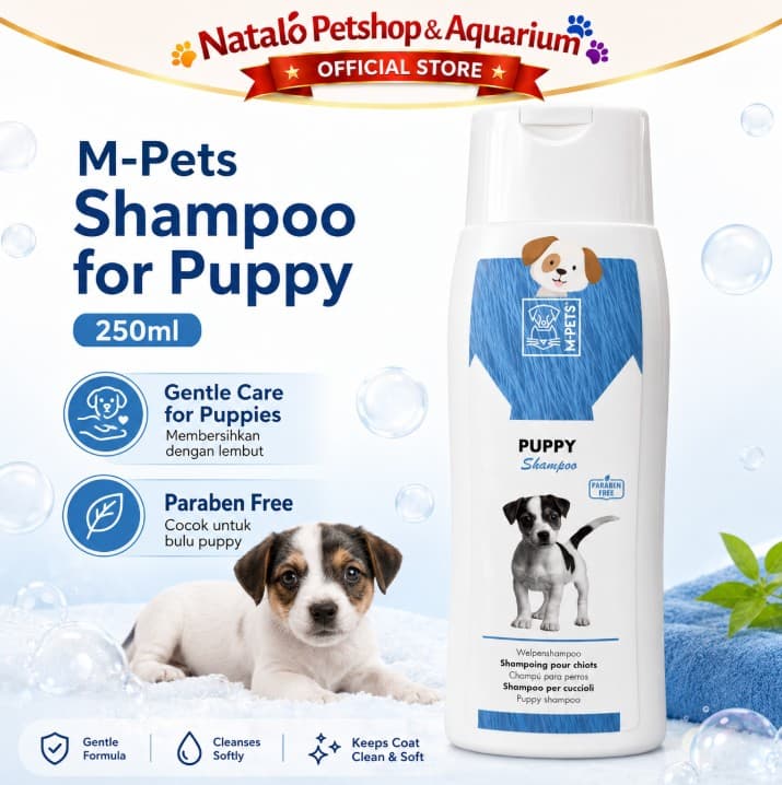 M-Pets Shampoo Dog for PUPPY 250ML - Sampo Anak Anjing / Lembut Bulu Wangi tanpa Pengawet Clean - gambar 1