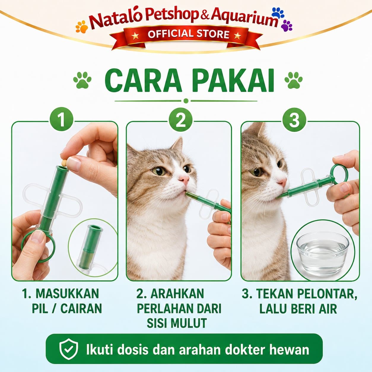 Pelontar Pil / Feeding Kit / Kucing dan Anjing / Suntik Makanan / Obat Hewan Peliharaan Medication for Pet - gambar 4