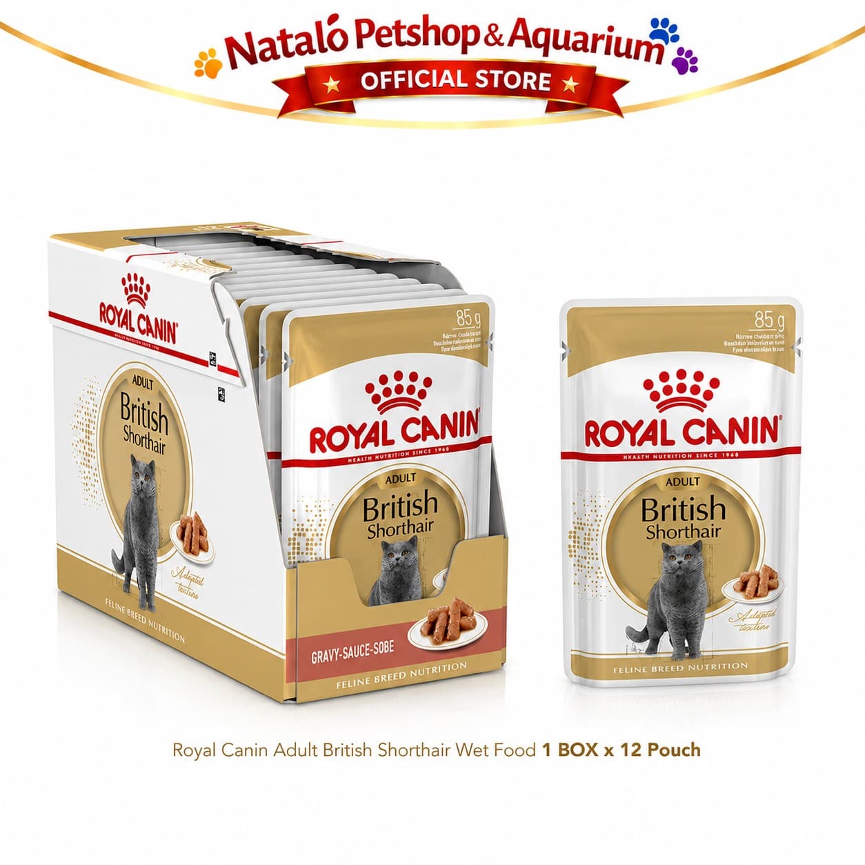 Royal Canin Adult British Shorthair Pouch Wet Food 1 BOX isi (12pcs X 85gr) - Makanan Basah Saset Kucing - gambar 6