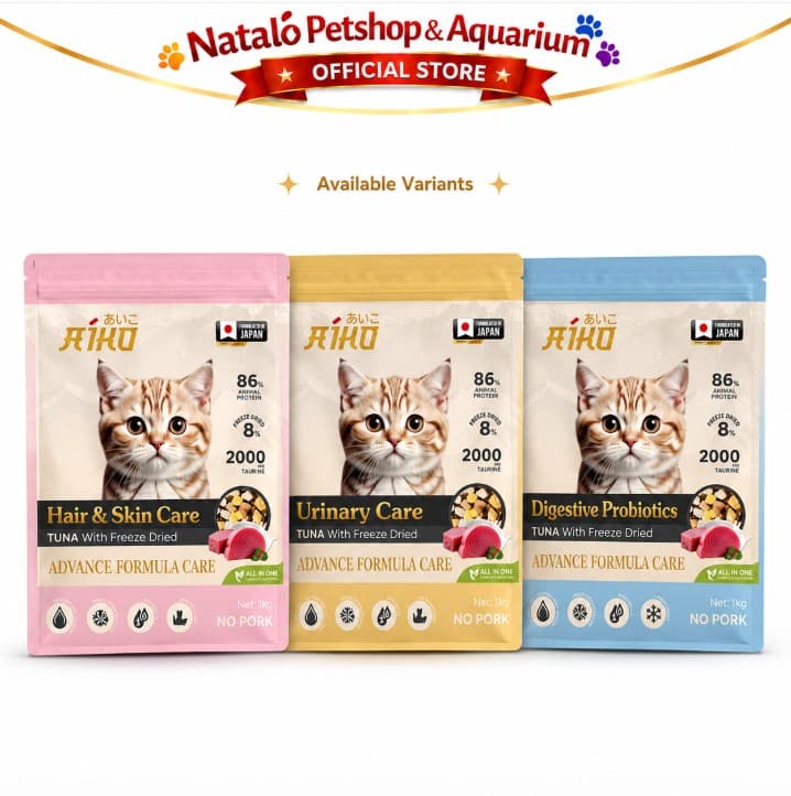 Aiko Premium Cat Food 1KG Tuna with Freeze Dried All Life Stages 1 KG Hair Skin / Urinary / Digestive - Makanan Kucing Kering Segala Usia Bulu Kulit Masalah Kantung Kemih Pencernaan Dry Food - gambar 6
