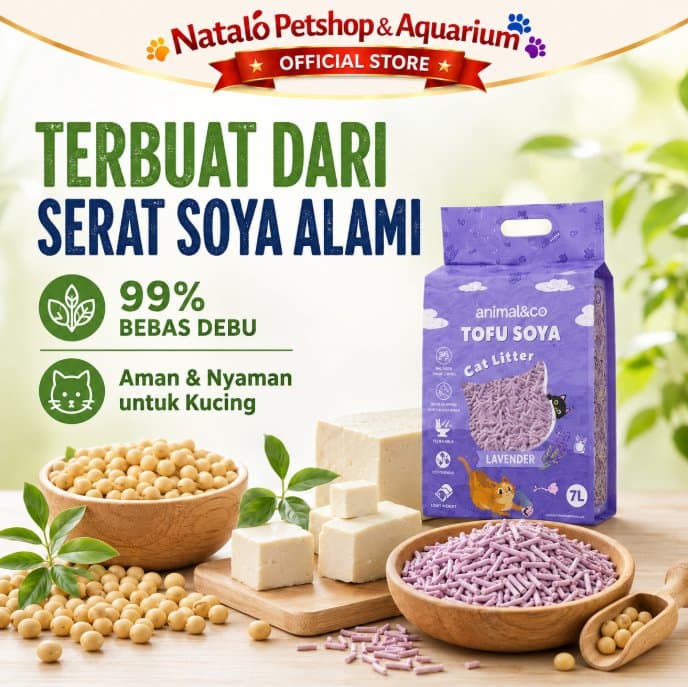 Animal&Co Tofu Soya per DUS isi 6 pcs x 7LT Pasir Kucing Gumpal Cat Litter 7 Liter L / Animal n Co Wangi Bersih Ramah Lingkungan BOX Grosir Murah - gambar 6