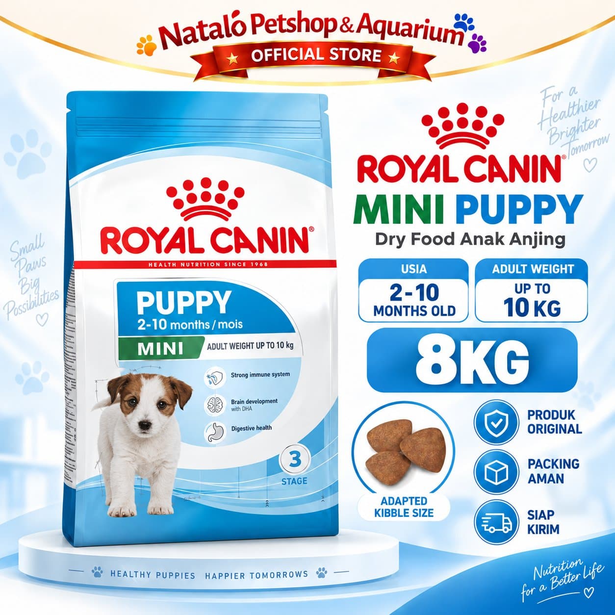Royal Canin Mini Puppy 8KG Dry Dog Food - Makanan Anak Anjing Ras Kecil 8 KG - gambar 1