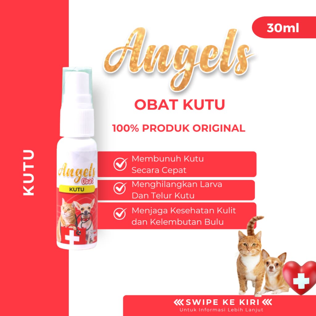 Angels Obat Kutu Hewan 30ML Spray Kucing Anjing Semprot Anti Flea & Tick Tungau Parasit - gambar 6