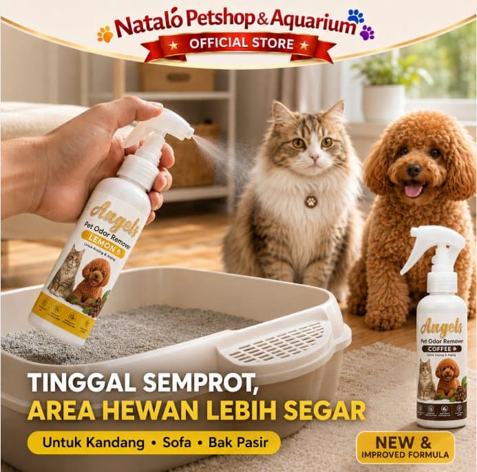 Angels PET ODOR NEW FORMULA 250ML Penghilang Bau Pesing & Kotoran Hewan Peliharaan Spray for Pet Cat Dog Disinfektan Pengharum Pasir Kucing Anjing Lingkungan Wangi Bersih Harum 250 ML - gambar 5