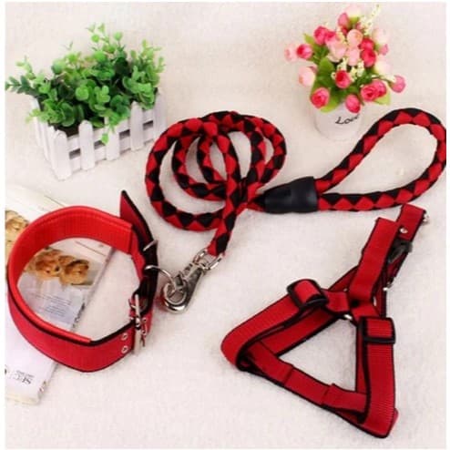 Harness LS 17 Leher Badan Tali Tuntun Anjing Dog Leash Import Tebal Hewan Kalung Murah - gambar 1