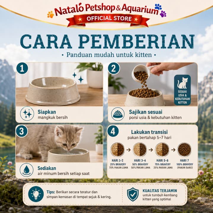 Bravery Kitten Salmon 2KG Grain & Gluten Free Super Premium Dry Cat Food Makanan Kering Anak Kucing 2 KG rasa Ikan Salmon Hypoallergenic - gambar 3
