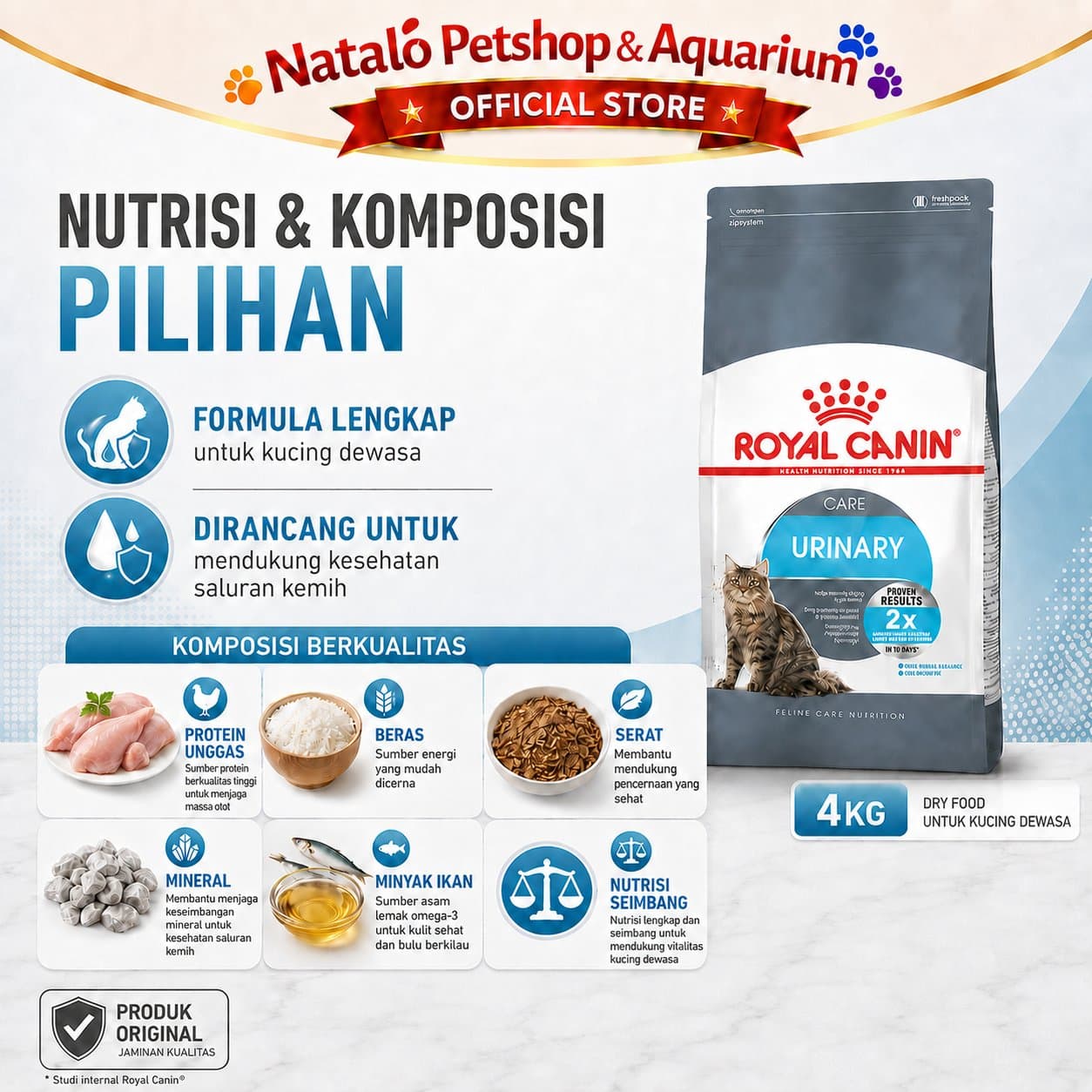 Royal Canin Urinary Care 4KG Adult Cat Food - Makanan Kering Kucing Dewasa untuk Kesehatan Kantung Kemih / FLUTD 4 KG - gambar 4