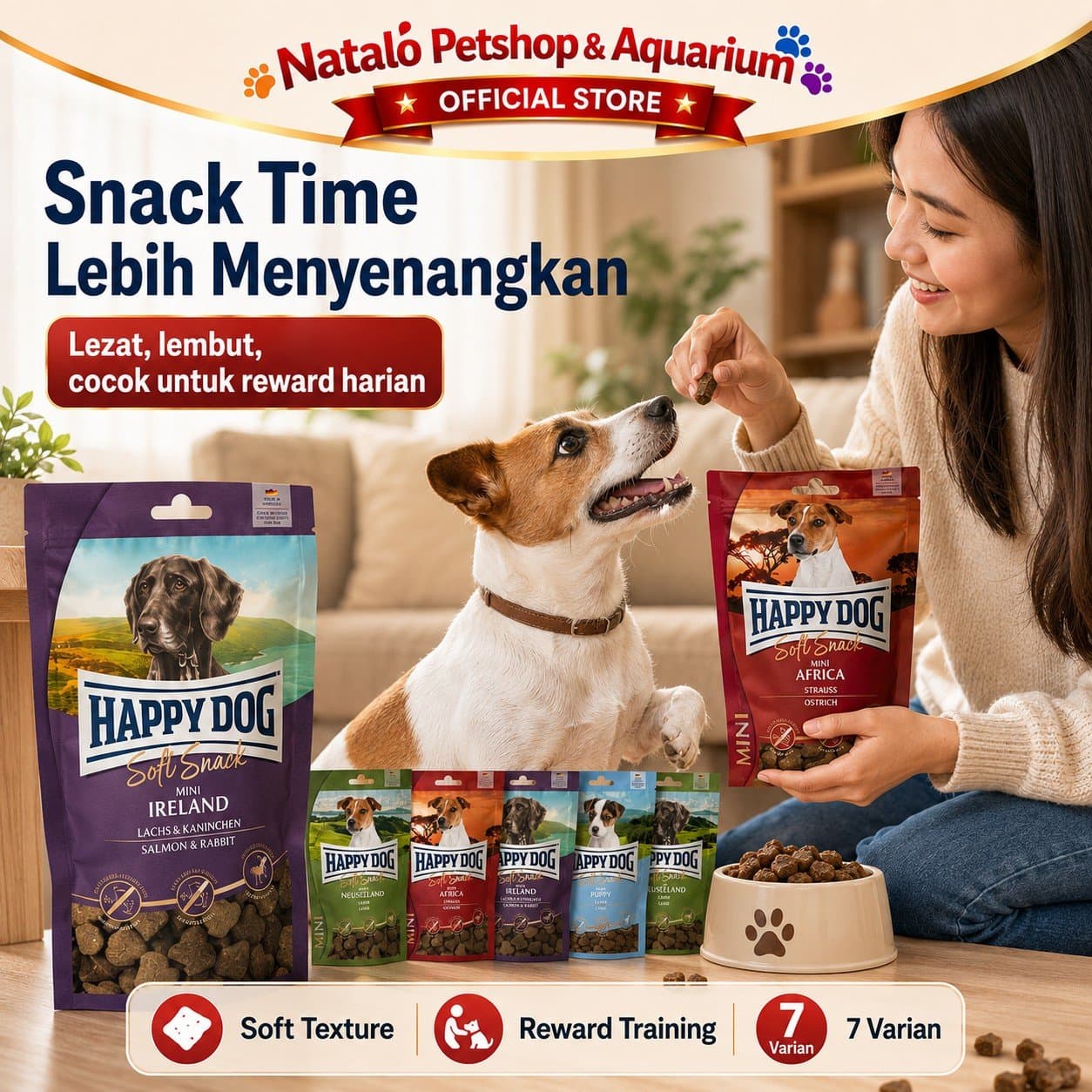 Happy Dog Snack 100GR Supreme Sensbile / Mini Cemilan Jajanan Anjing - gambar 5
