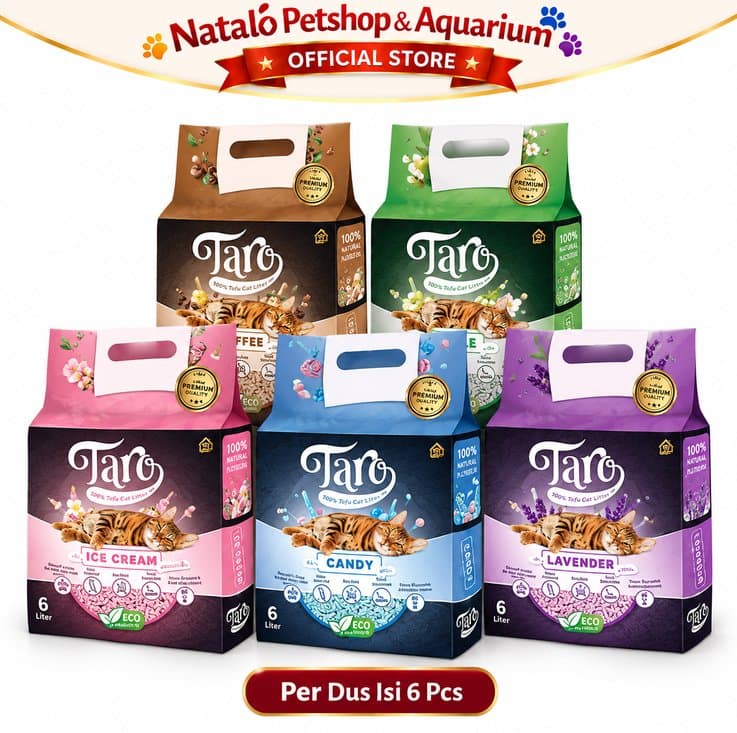 TARO SOYA per DUS isi 6 PCS Cat Litter 6LT Tofu Clump 6 LT - Pasir Kucing terbuat dari Tahu Anti Debu - Gumpal Maximal Lembut Nyaman 6L 6 Liter Wangi - gambar 6