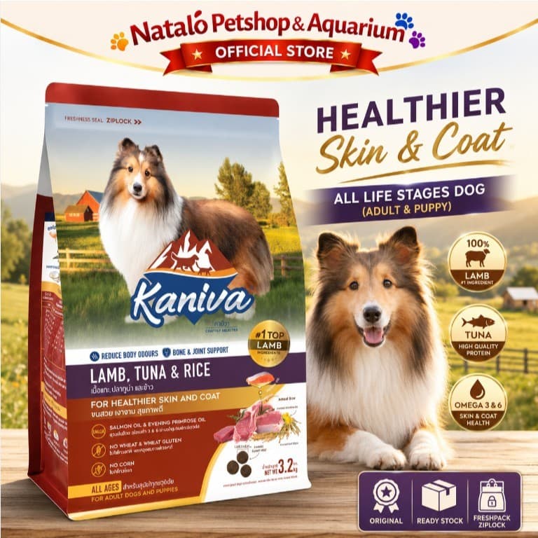 Kaniva Dog Lamb Tuna & Rice 3.2KG Dry Food - Skin Coat All Life Stages - Premium Makanan Anjing Kering rasa Domba Segala Usia Anak Dewasa Medium Large Breed Puppy Adult 3.2 KG