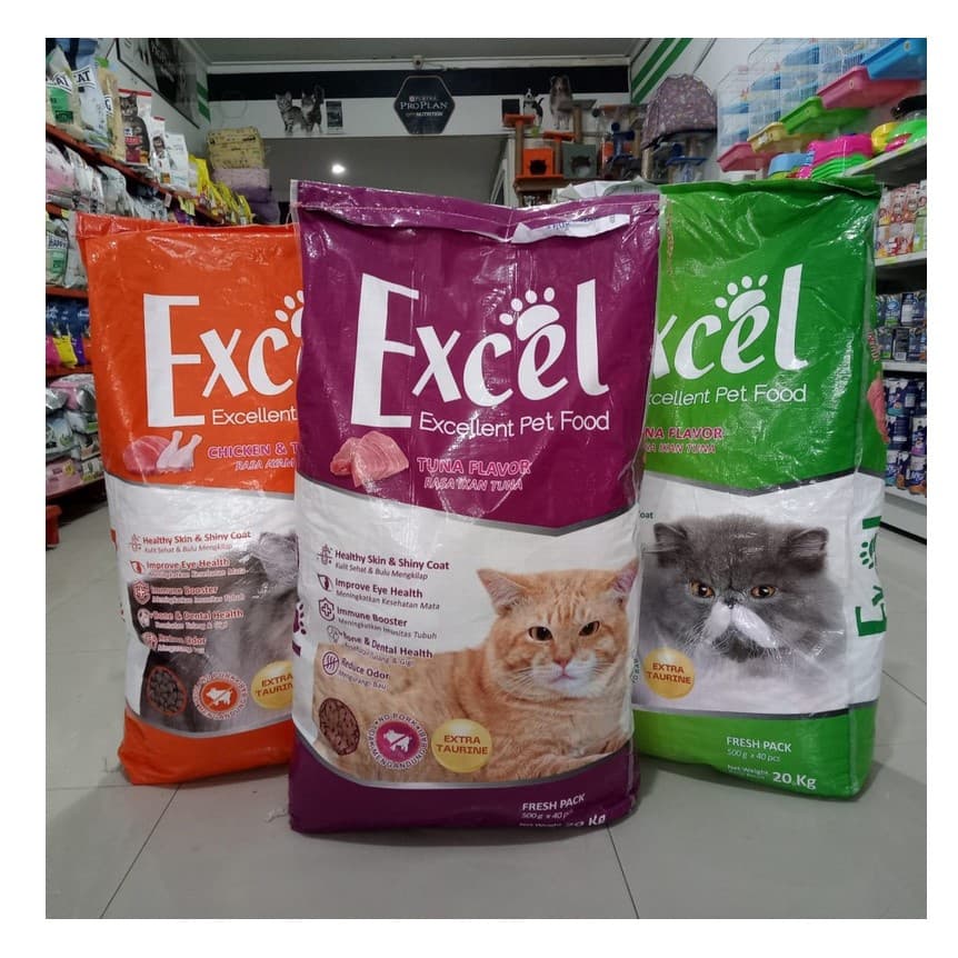 EXCEL Cat Food Makanan Kucing Dewasa Dry Food Murah 20Kg - gambar 1