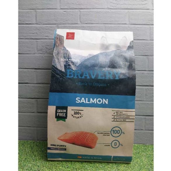 Bravery Mini Puppy Salmon 400GR Dry Dog Food Makanan Kering Anak Anjing Super Premium - gambar 1