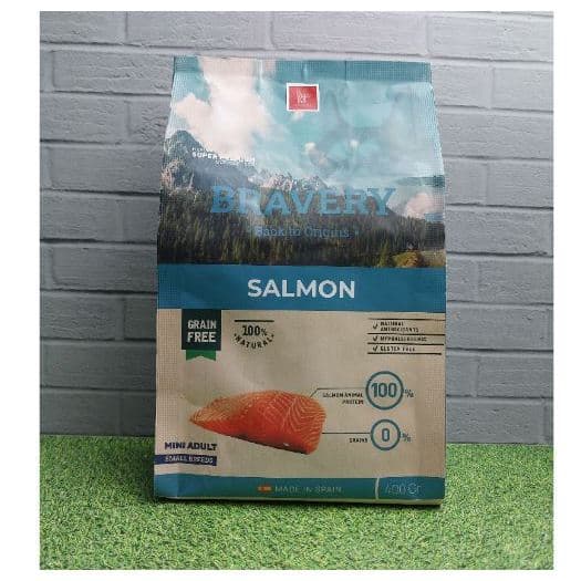 Bravery Mini Adult Salmon 400GR Dry Dog Food Makanan Kering Anjing Dewasa Super Premium - gambar 2