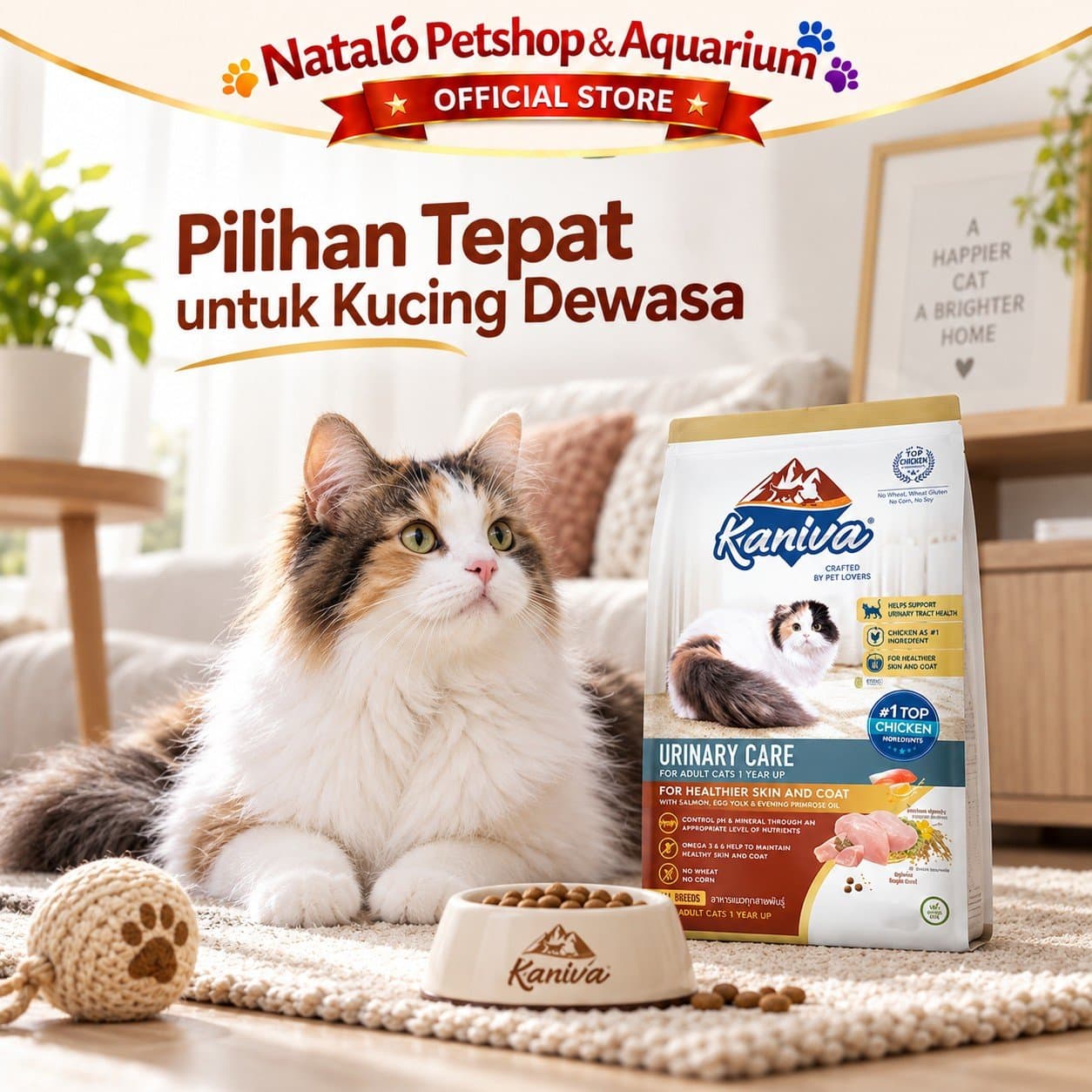 Kaniva Urinary Care Cat 370GR Dry Food - Masalah Kantung Kemih Susah Pipis - Holistic Healthy Skin and Coat - Premium Makanan Kucing Kering untuk Segala Usia All Life Stages Adult Kitten Dewasa Anak K - gambar 5