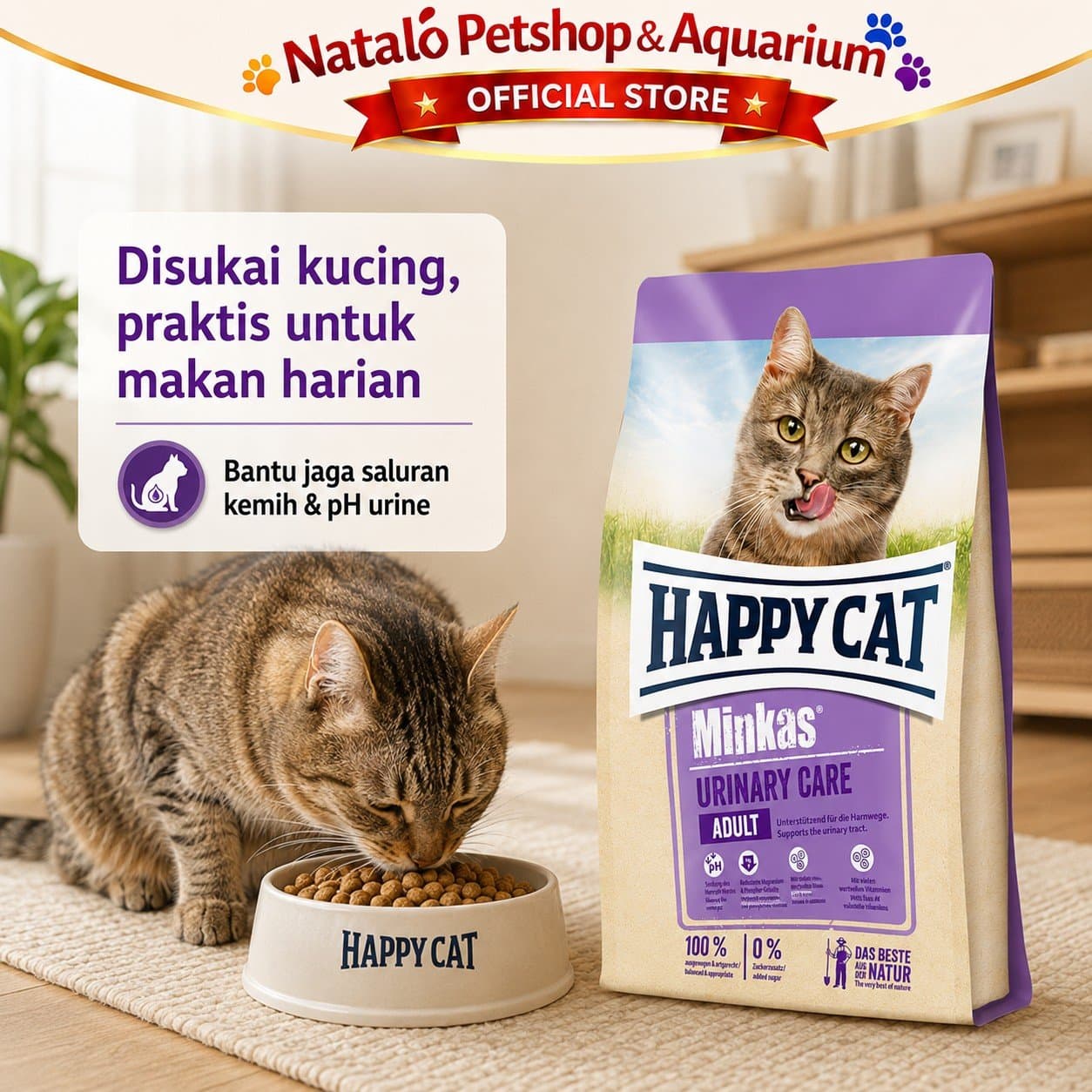 Happy Cat Minkas Urinary Care 10 KG - Makanan Kucing Kering Dewasa Dry Cat Food untuk mencegah FLUTD 10KG - gambar 5