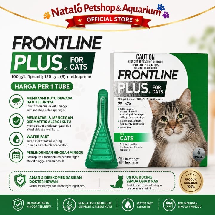 Frontline Plus for Kitten and Cats / Obat Kutu Kucing HARGA UNTUK 1 TUBE / PIPET / PCS CAT