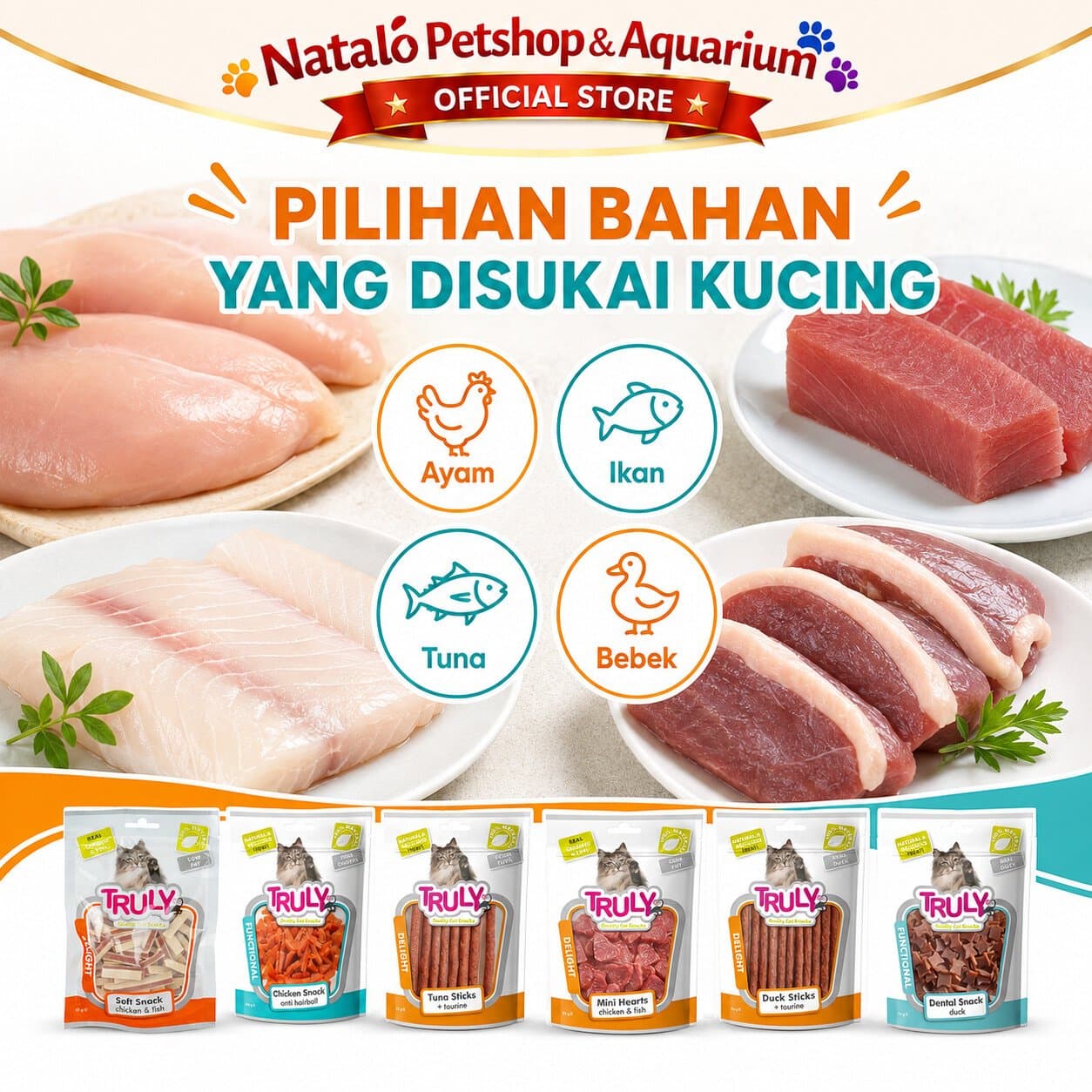 Truly Cat Treats 50GR - Snack Cemilan Kucing All Life Stages Segala Usia Ras Jajan Jajanan Treat Stick Chicken Tuna Duck Anti Hairball Assorted Treats 50 GR - gambar 5