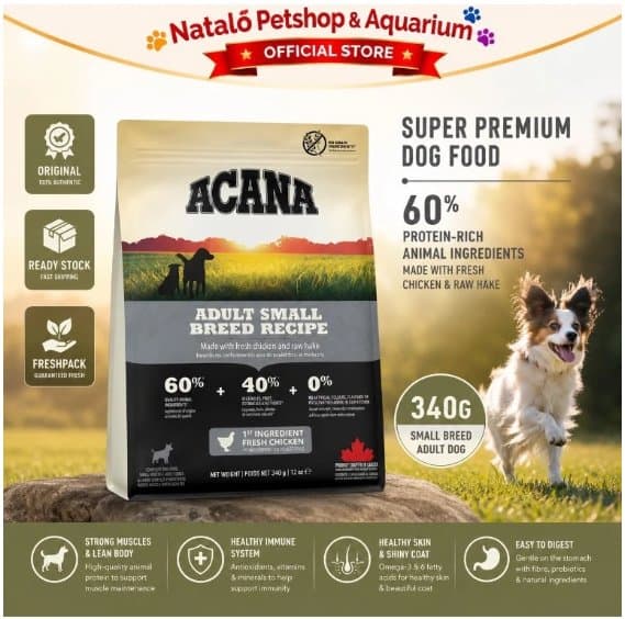 Acana Small Breed Adult Grain Free 340GR Dry Dog Food - Makanan Kering Anjing Dewasa Ras Kecil Tinggi Protein - High Protein Mini Super Premium 340 GR