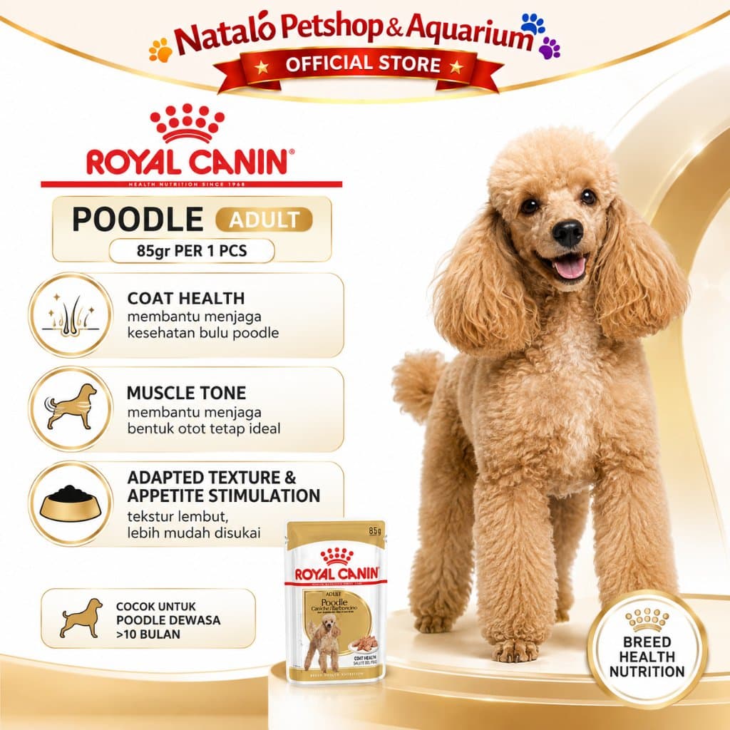 Royal Canin Adult Poodle Pouch Dog Wet Food 85GR - Makanan Basah Saset Anjing Ras Pudel 85 GR - gambar 2