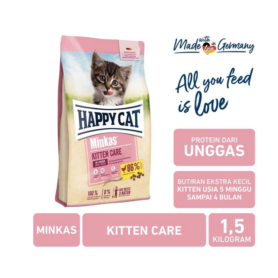 Happy Cat Minkas Kitten Care 1.5Kg Makanan Bayi dan Ibu Kucing