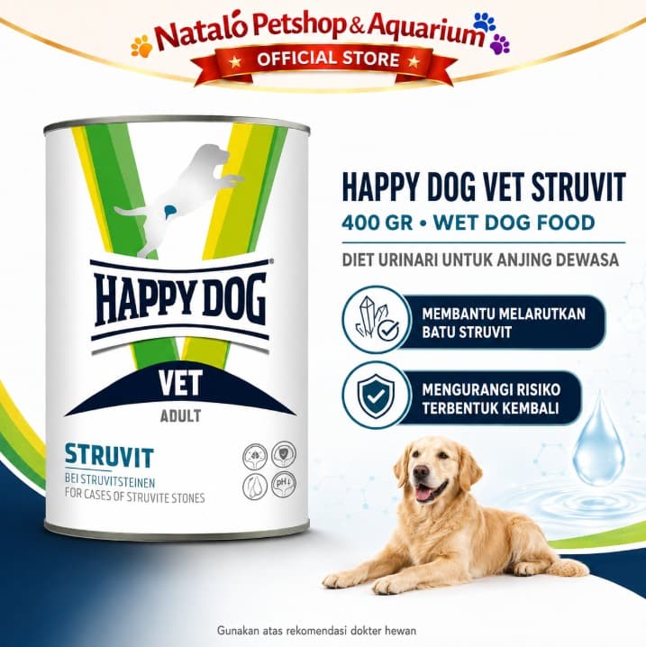 Happy Dog Struvit 400gr Kaleng Vet Urinary S/O - Makanan Basah Anjing untuk Pengobatan Saluran Kantung Kemih Susah Pipis 400 gr