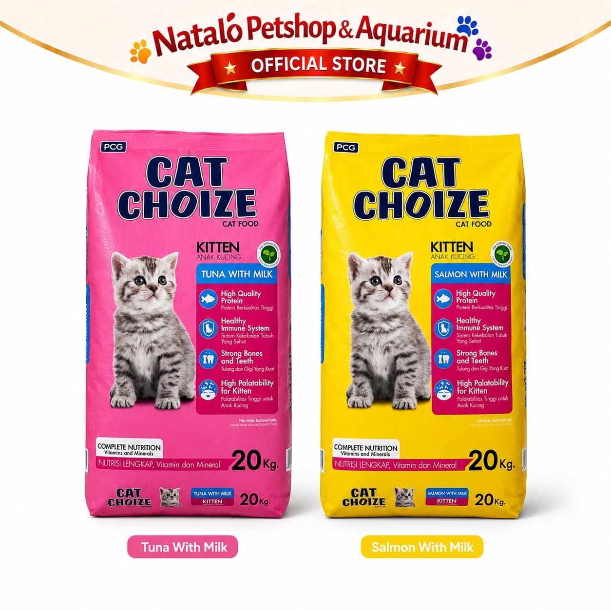 Cat Choize Kitten Cat Food Tuna / Salmon 20KG - Makanan Anak Kucing Goni Sak Ekonomis Murah Hemat 20 KG - gambar 6