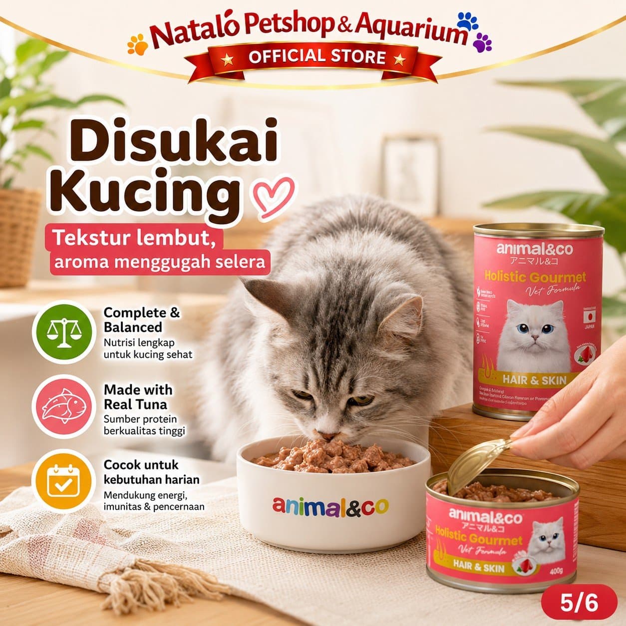 Animal&Co Functional Holistic Gourmet Vet Formula Grain Free 400GR All Life Stages - Makanan Kaleng Kucing Semua Umur 400 GR - gambar 5