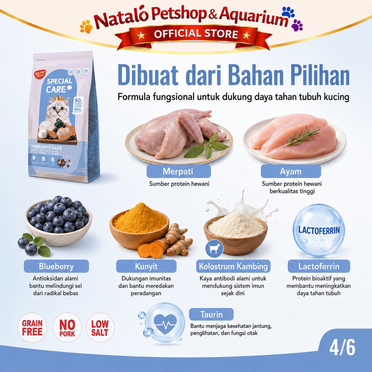 Kitchen Flavor Special Care Immunity Care 1.5KG All Life Stages - Makanan Kucing untuk Daya Tahan Tubuh - gambar 4