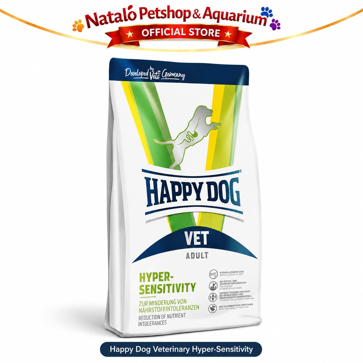 Happy Dog Vet Hyper-Sensitivity Hypersensitivity 1 KG - Makanan Anjing Dewasa untuk Kulit Sensitif / Alergi 1KG - gambar 6