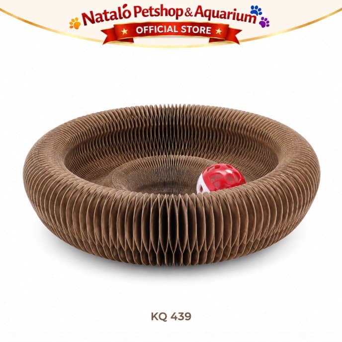 Mainan Cakaran Kucing KQ 439 Brown Cat Scratch Box Papan Garuk Cakar Kitten Adult Anak Kucing Dewasa Main Interactive Toy Free Bola Lonceng - gambar 8