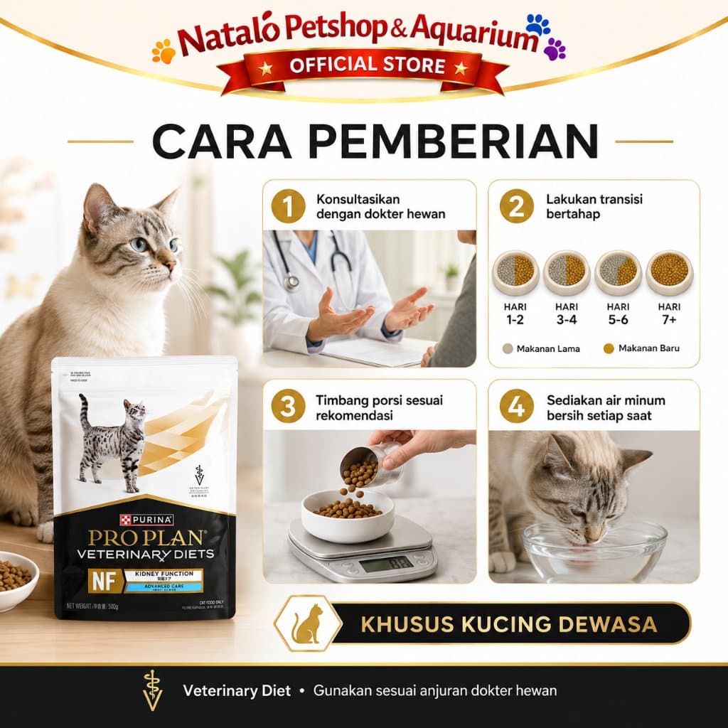 Pro Plan NF Kidney Function 2KG Advance Care Veterinary Diets Dry Cat Food 2KG - Renal Special Makanan Kucing Kering untuk Ginjal 2 KG ProPlan Purina - gambar 3