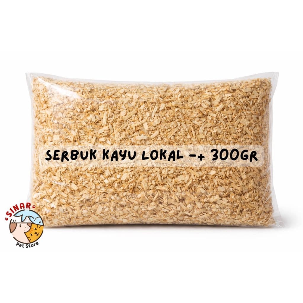 SERBUK KAYU LOKAL -+ 300GR - Bedding Alas Tempat Tidur Kandang Hewan Kecil seperti Hamster Marmut Chincilla Kelinci for Pet - gambar 1