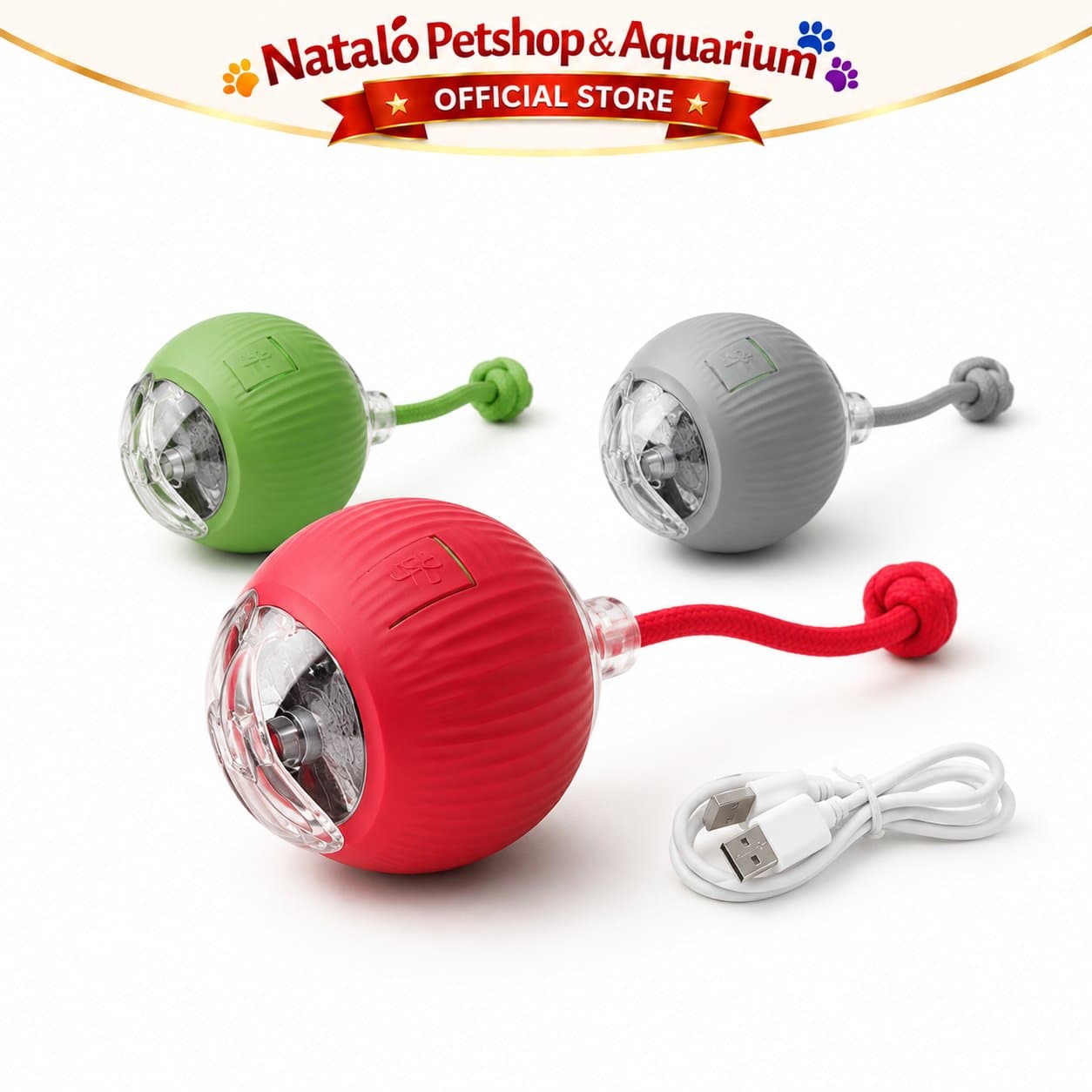 Pet Mainan Bola Listrik Berputar Otomatis / Gulir Cerdas Kucing Anjing Pintar Lucu Hewan Peliharaan Cat Dog Toy Automatic Roller Gulung TY 231 - gambar 6
